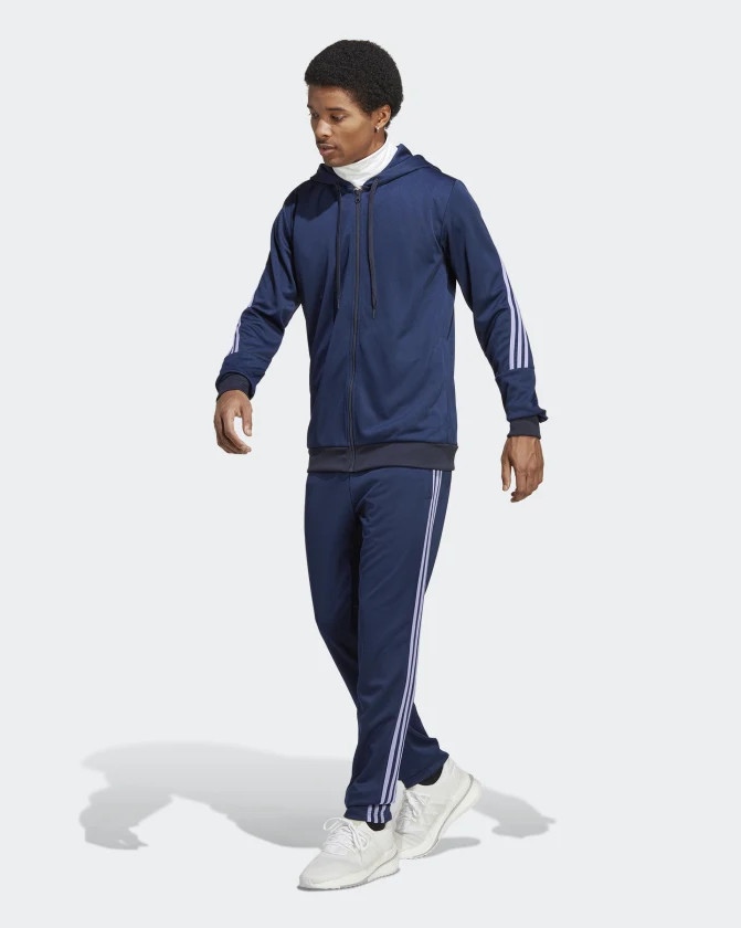  Tuta Intera Completa UOMO Adidas Blu 3-Stripes HD Poliestere Riciclato