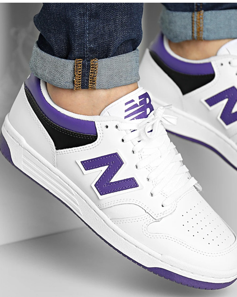 shoes sneakers new balance 480 Man leather Man White PURPLE