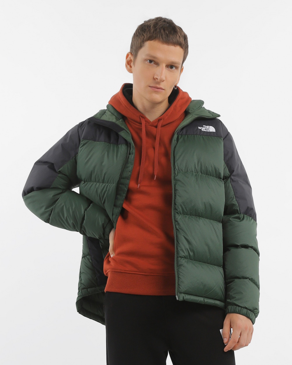 The North Face DIABLO Hooded Down Jacket Jacket Goose Down Man Green