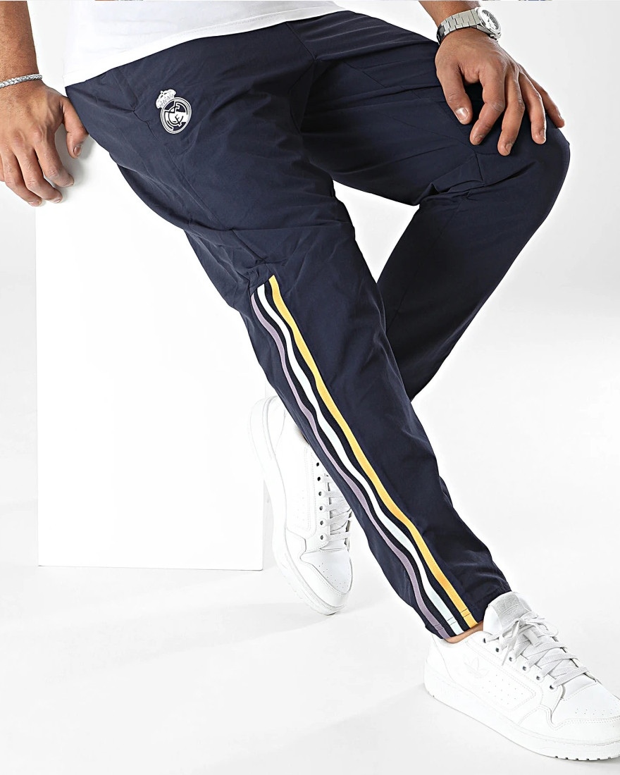  Real Madrid Adidas Pantaloni tuta Pants Blu UOMO Microfibra Nylon AEROREADY