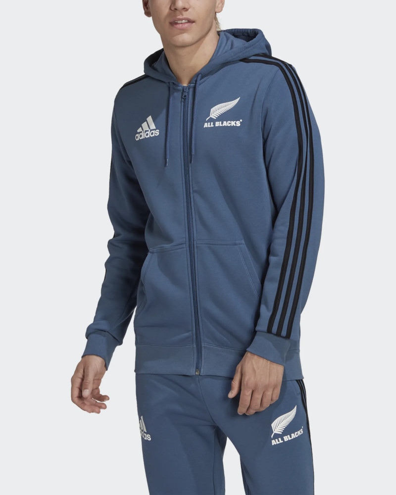  All Blacks New Zealand Adidas Giacca felpa tuta 3 Stripes HD FZ Blu