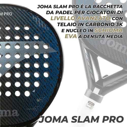 Racchetta carbonio fibra di vetro Padel Joma World Tour Gold Pro Supernova Slam Pro