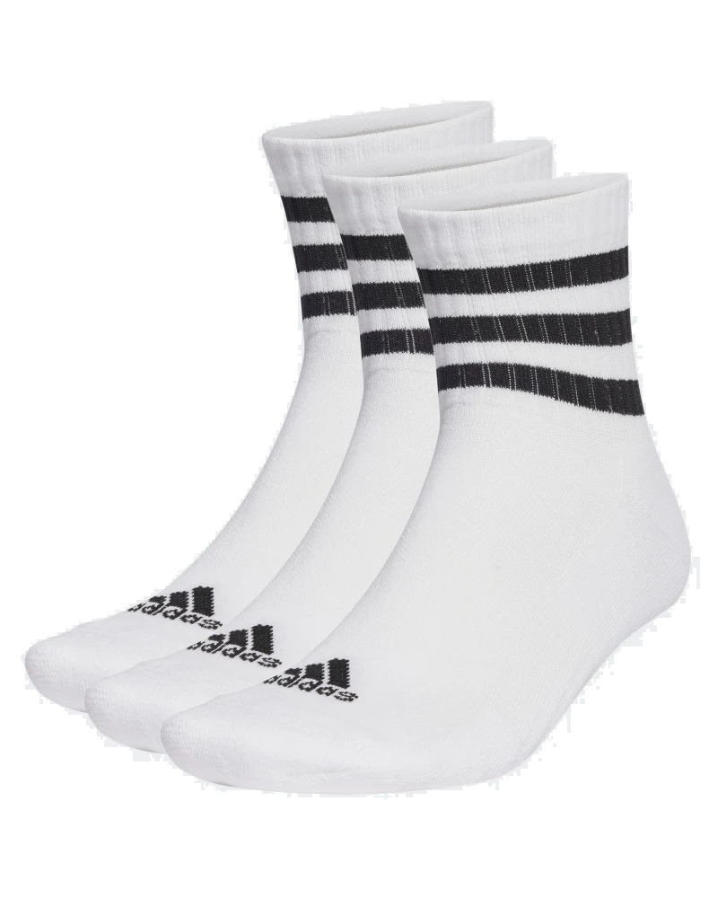  Adidas Calze Calzini Socks 3-Stripes Cushioned Sportswear Mid-Cut 3 paia Unisex