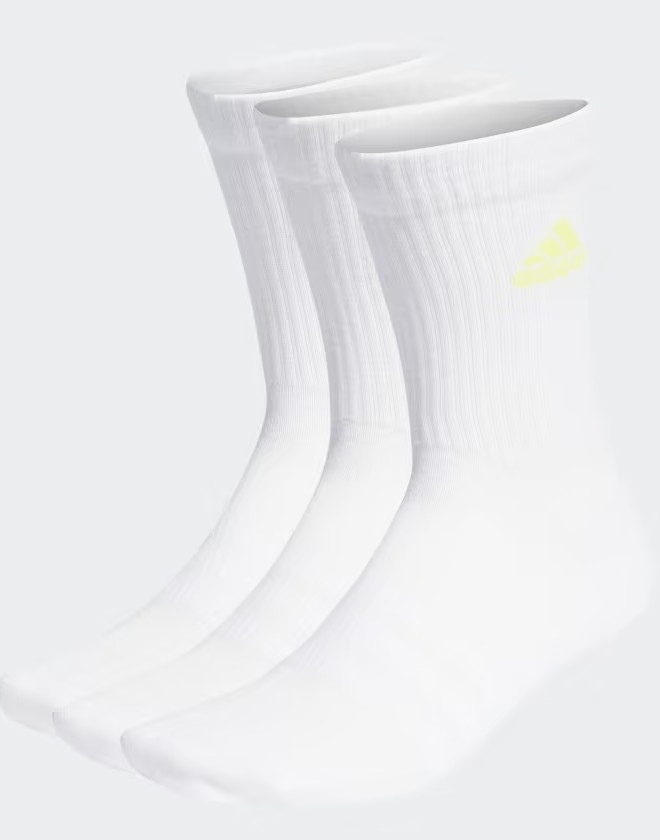  Adidas Calze calzini socks Unisex Bianco cotone Cushioned 3 paia
