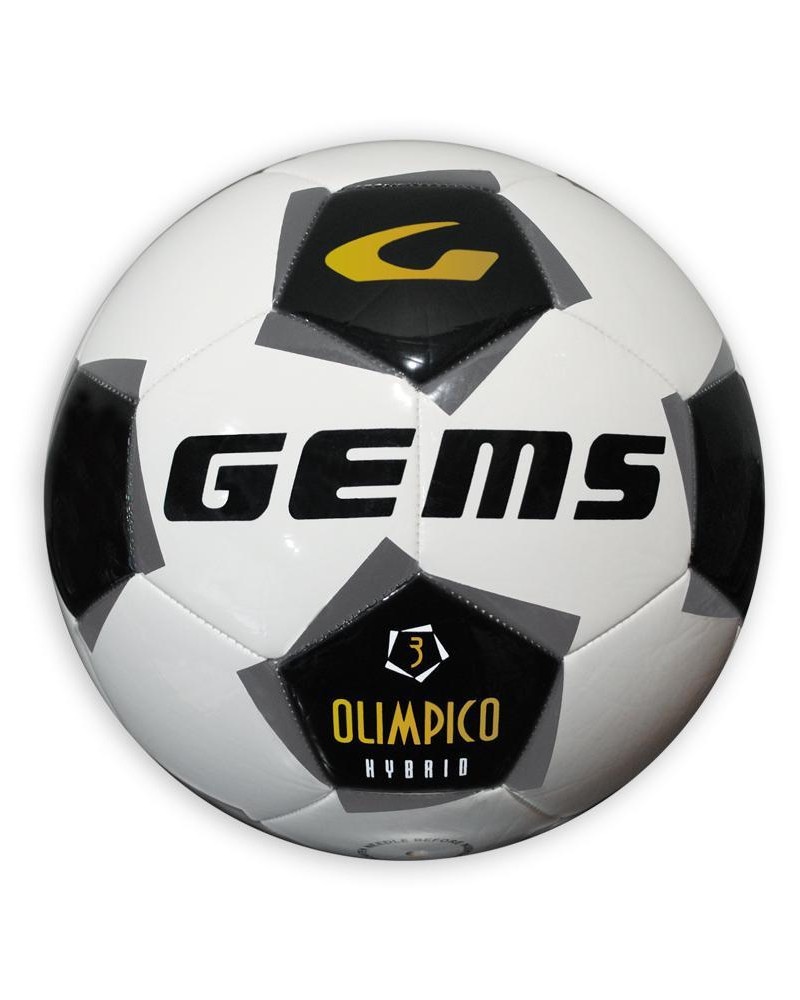  Gems Pallone Football Calcio Nero Grigio Olimpico Hybrid Tpu Unisex