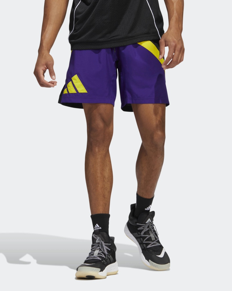  Pantaloncini Shorts UOMO Adidas GALAXY BasketBall Viola con tasche