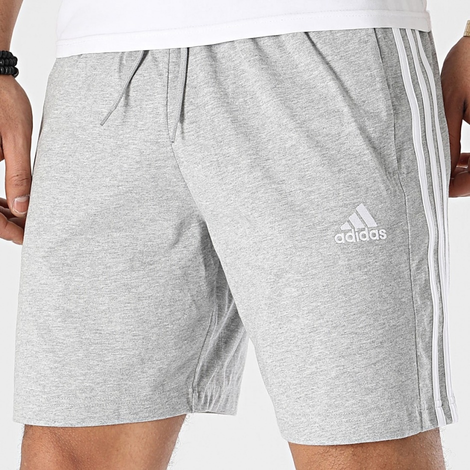  Pantaloncini Shorts UOMO Adidas Grigio Ess 3-Stripes Single jersey
