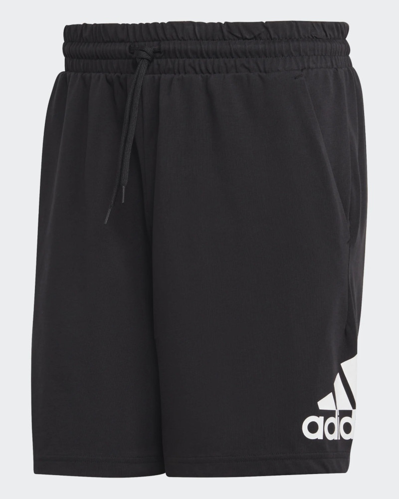  Pantaloncini Shorts UOMO Adidas Nero Cotone Jersey Big Logo Single Jersey