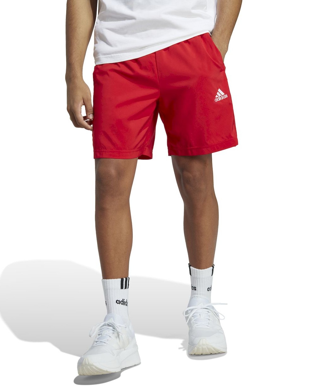  Pantaloncini Shorts UOMO Adidas 3 Stripes Chelsea Woven Rosso con tasche