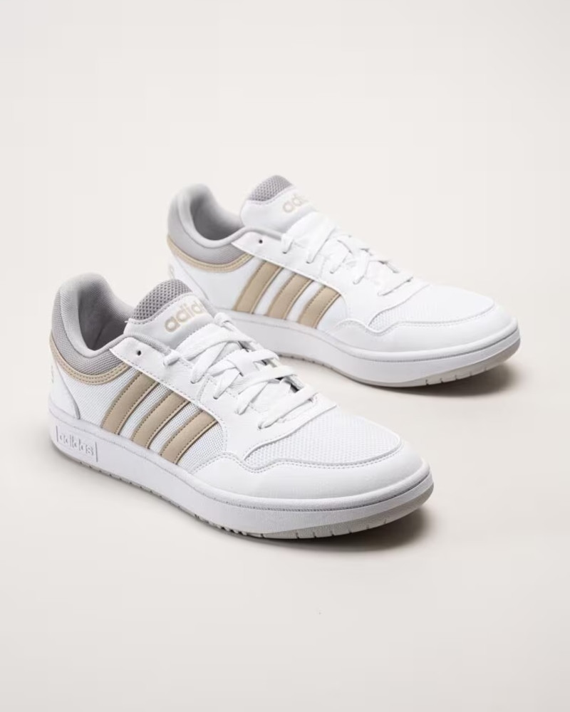  Scarpe Sneakers UOMO Adidas HOOPS 3.0 Low Summer Bianco Beige Silver