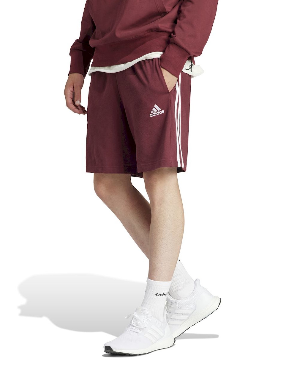  Pantaloncini Shorts UOMO Adidas 3-Stripes Single jersey Amaranto Cotone