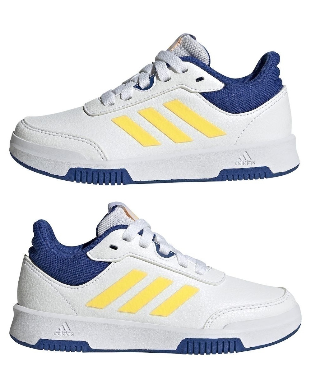 Scarpe Sneakers Bambini Unisex Adidas Tensaur Sport lace Bianco Blue Giallo