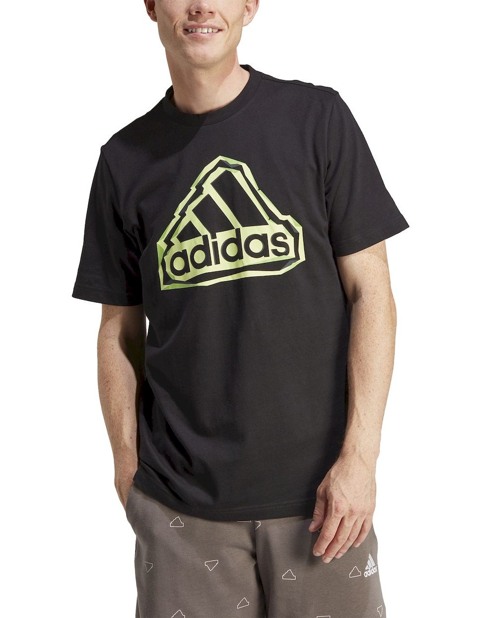  T-shirt maglia maglietta UOMO Adidas Nero FLD BOS LOGO Cotone jersey