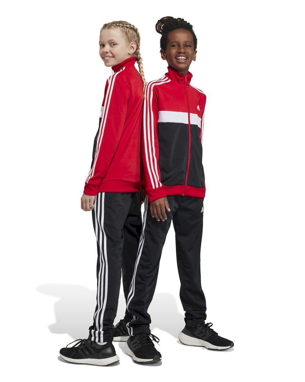  Tuta Intera Completa Ragazzi Unisex Adidas Essentials 3-Stripes Tiberio Rosso
