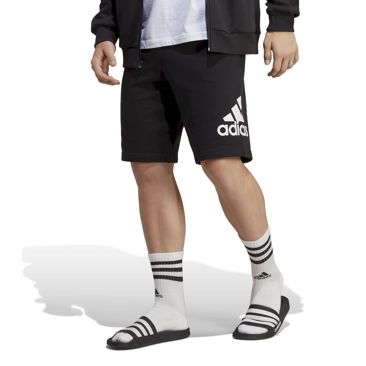 Pantaloncini Shorts UOMO Adidas Essentials Big Logo French Terry Nero