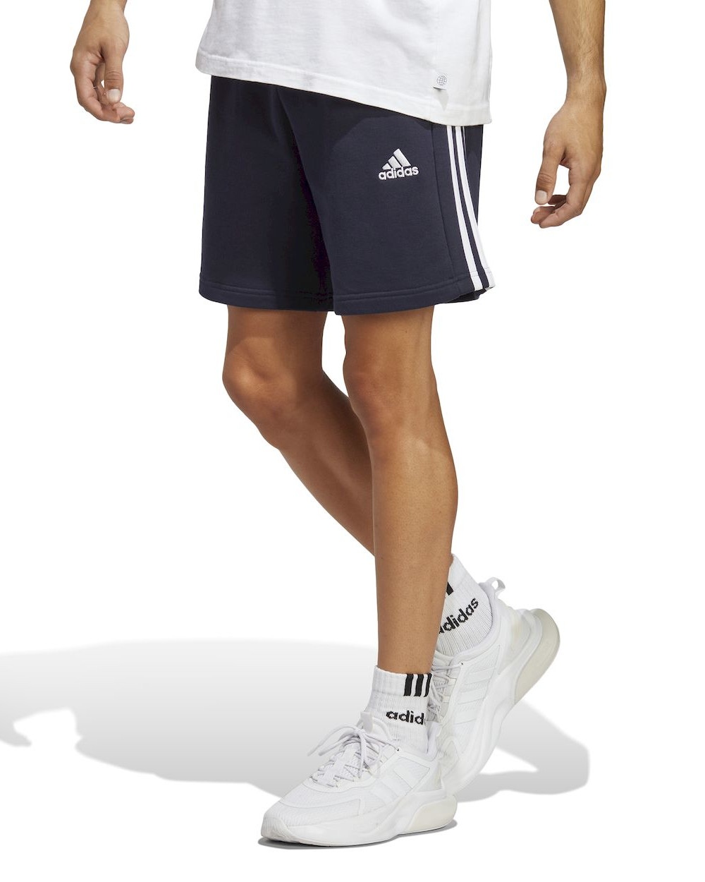  Pantaloncini Shorts UOMO Adidas Essentials French Terry 3-Stripes Blu