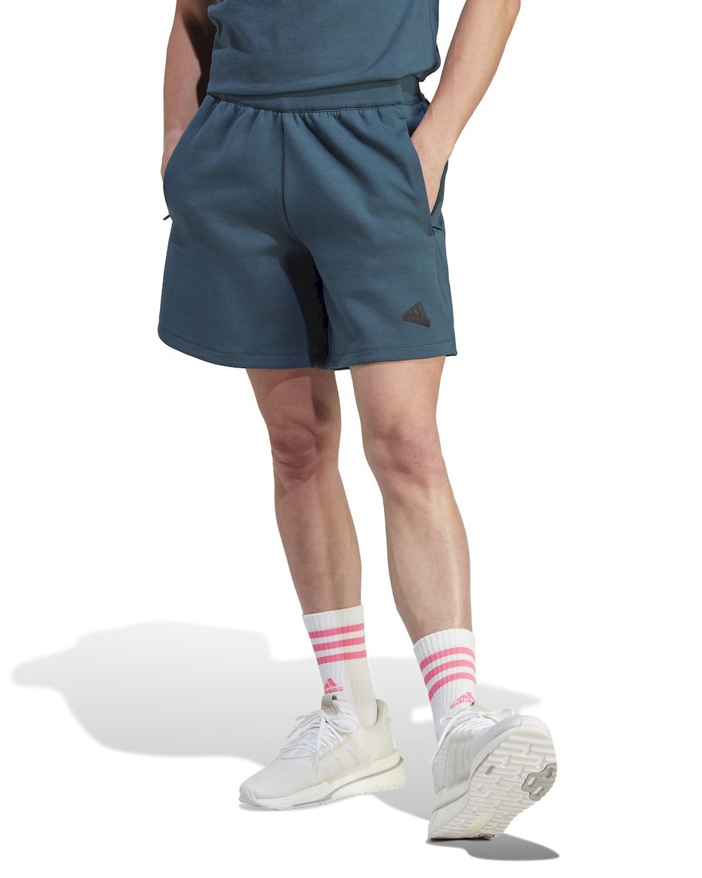 Pantaloncini Shorts UOMO Adidas Z.N.E. Verde Petrolio Cotone