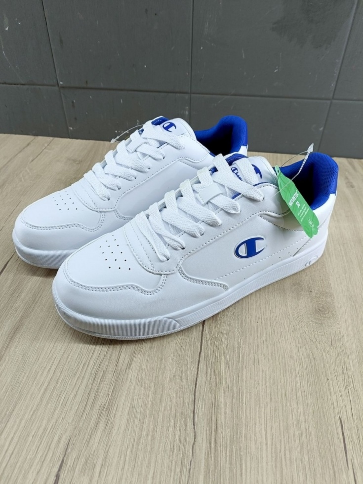  Scarpe Sneakers UOMO Champion Legacy New Court Low Bianco Azzurro Court