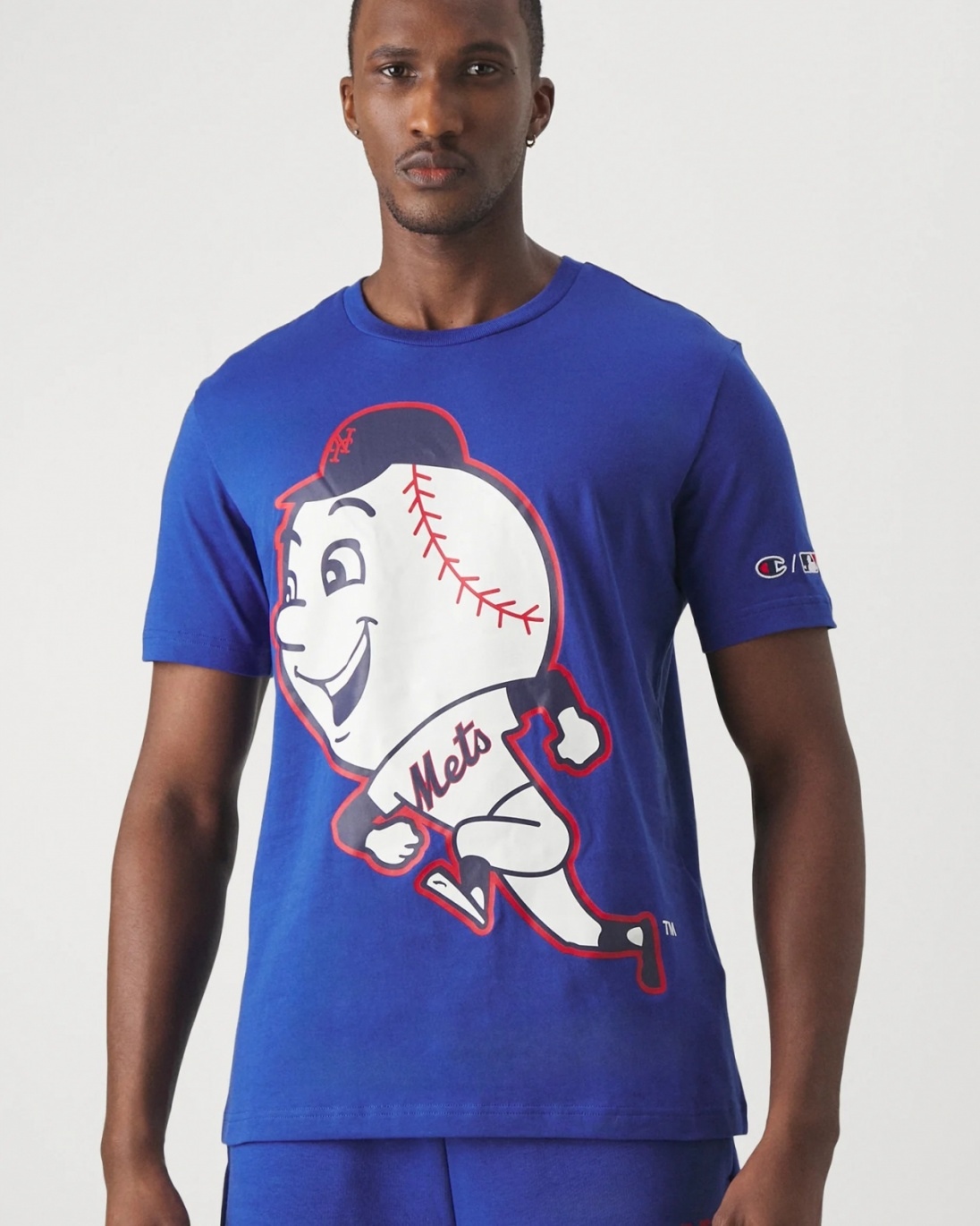  T-shirt maglia maglietta UOMO Champion Blu Major League Baseball Yankees Cotone