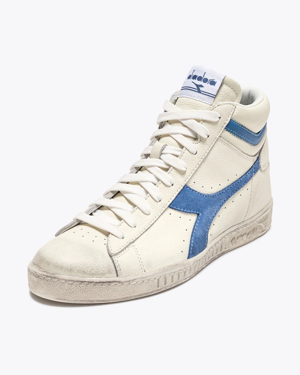  Scarpe Sneakers UOMO Diadora GAME L HIGH WAXED Bianco Blue T2