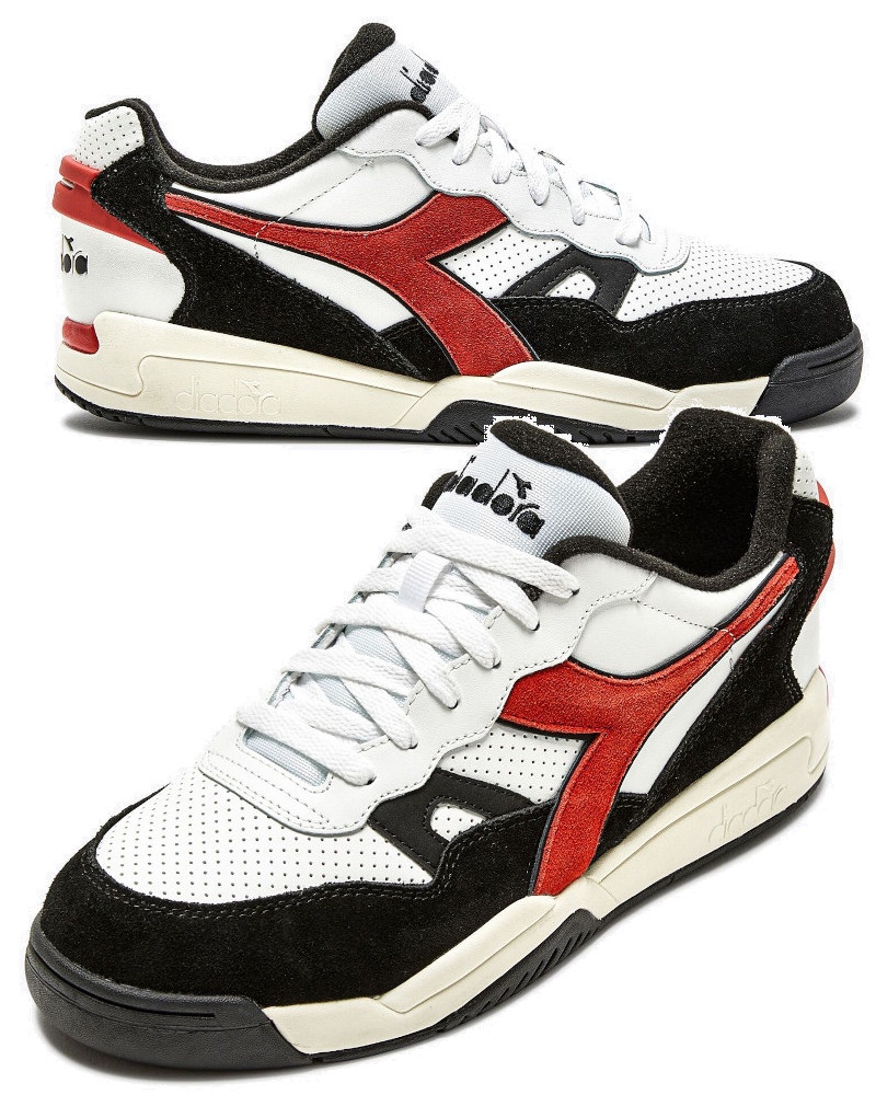  Scarpe Sneakers UOMO Diadora WINNER SL Bianco rosso Lava Pelle T2 Lifestyle