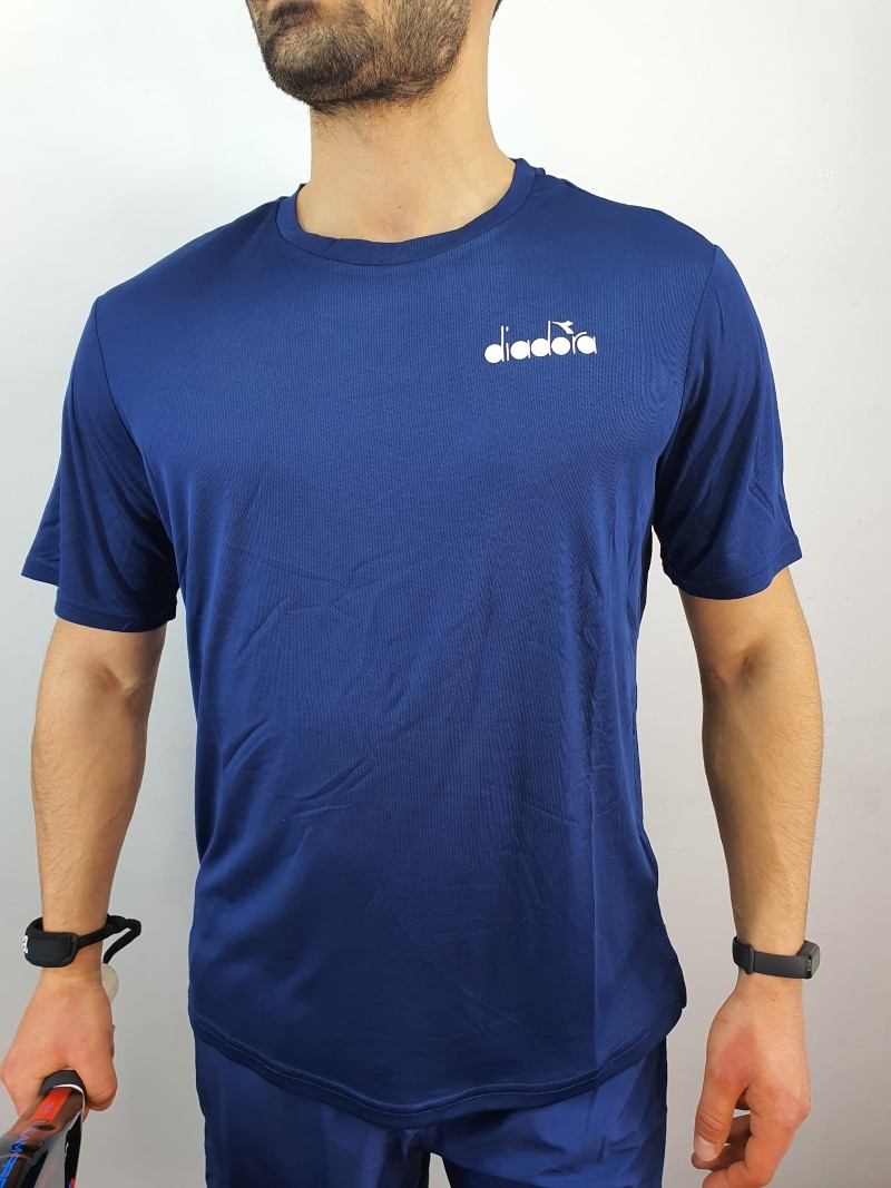  T-shirt maglia maglietta UOMO Diadora Blu estate ss core Tennis padel