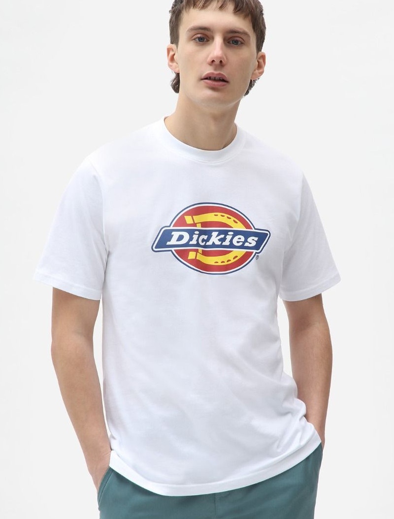  T-shirt maglia maglietta UOMO Dickies Bianco ICON LOGO Cotone