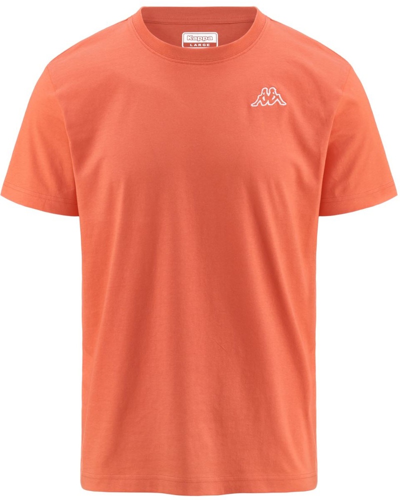  T-shirt maglia maglietta UOMO Kappa Arancione Camelia Cotone Logo Cafers