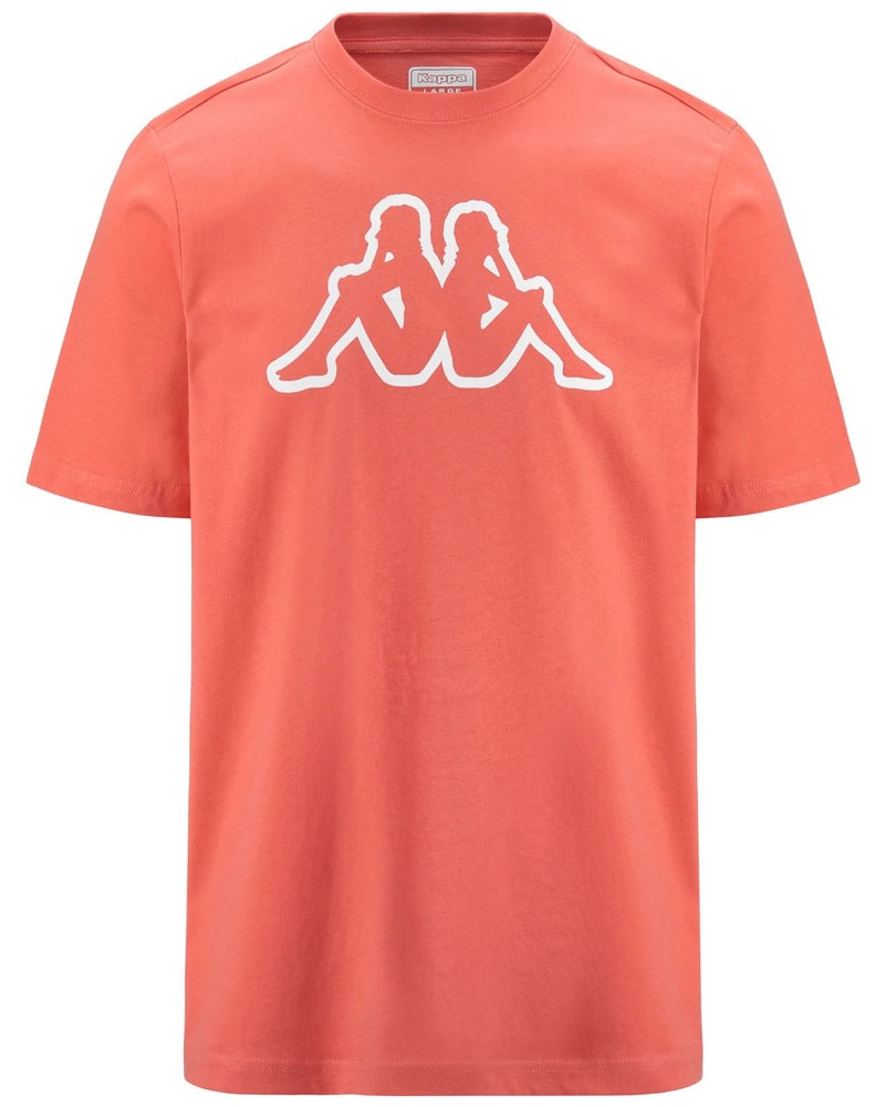  T-shirt maglia maglietta UOMO Kappa Arancione Camelia Logo Cromen Cotone