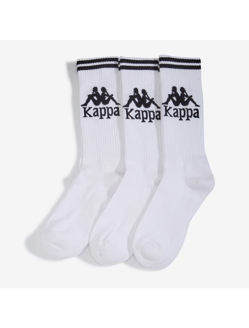  Calze calzini Socks Unisex Kappa Bianco ASTER 3PACK mezza gamba