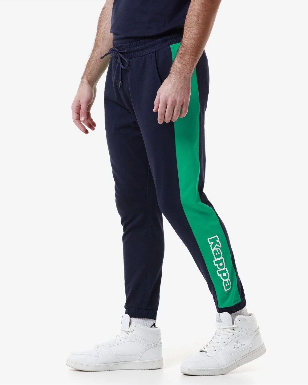  Pantaloni tuta Pants UOMO Kappa Logo Folio Blu Verde con tasche Cotone Garzato