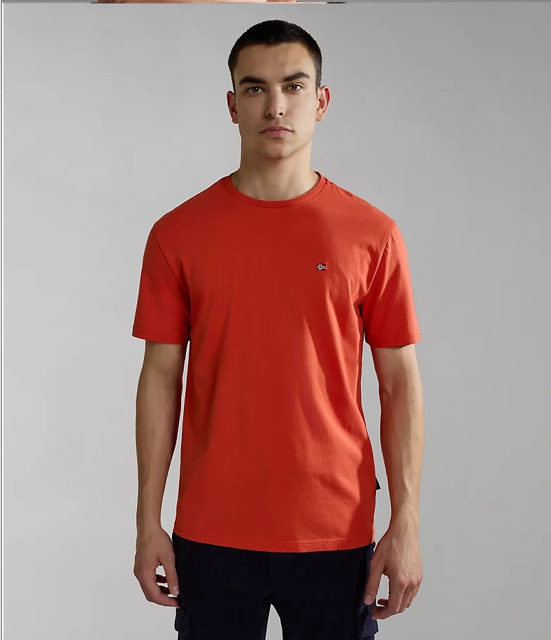  T-shirt maglia maglietta UOMO Napapijri Rosso Salis SS Cotone Lifestyle