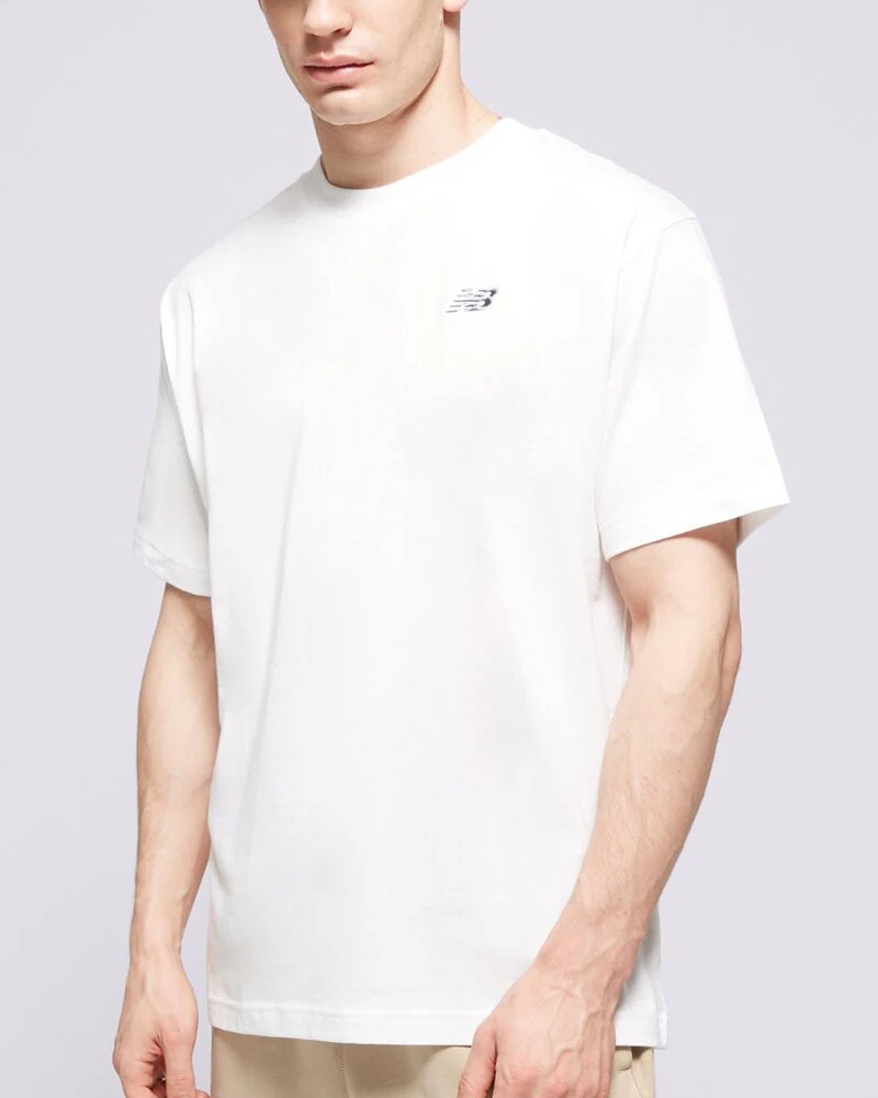  T-shirt maglia maglietta UOMO New Balance Bianco Sport Essentials Cotone