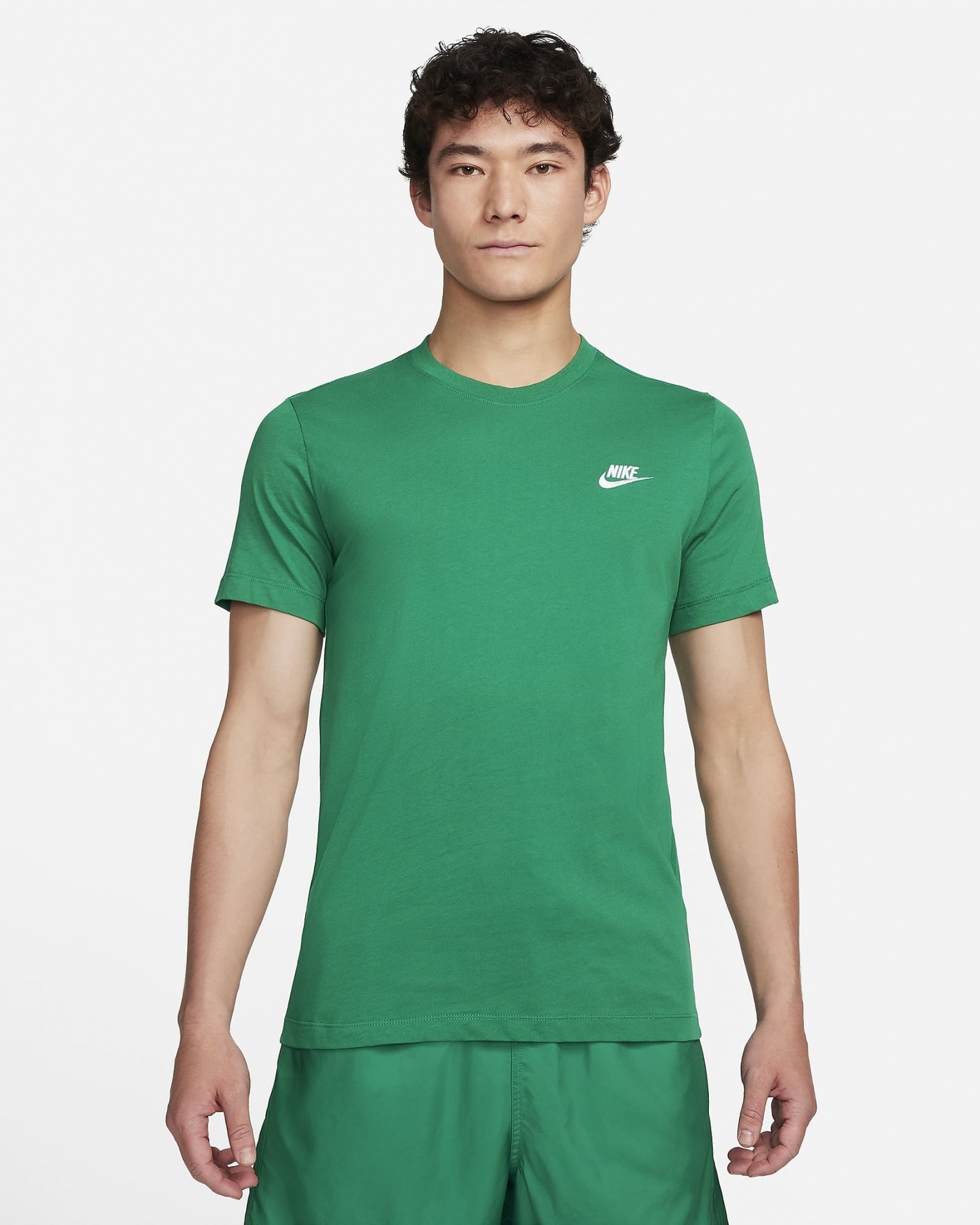  T-shirt maglia maglietta UOMO Nike Verde bottiglia NSW CLUB TEE Cotone