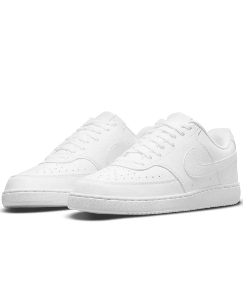  Scarpe Sneakers UOMO Nike Pelle Court Vision Low Next Nature Total White