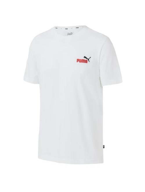  T-shirt Maglia maglietta UOMO Puma Bianco Essentials Embroidary Cotone