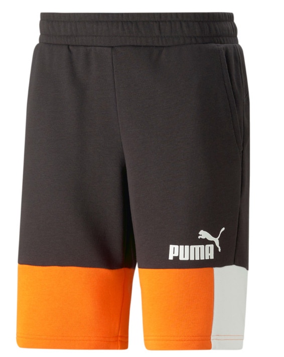  Pantaloncini Shorts UOMO Puma Nero Arancio Bermuda Essentials ColorBlock
