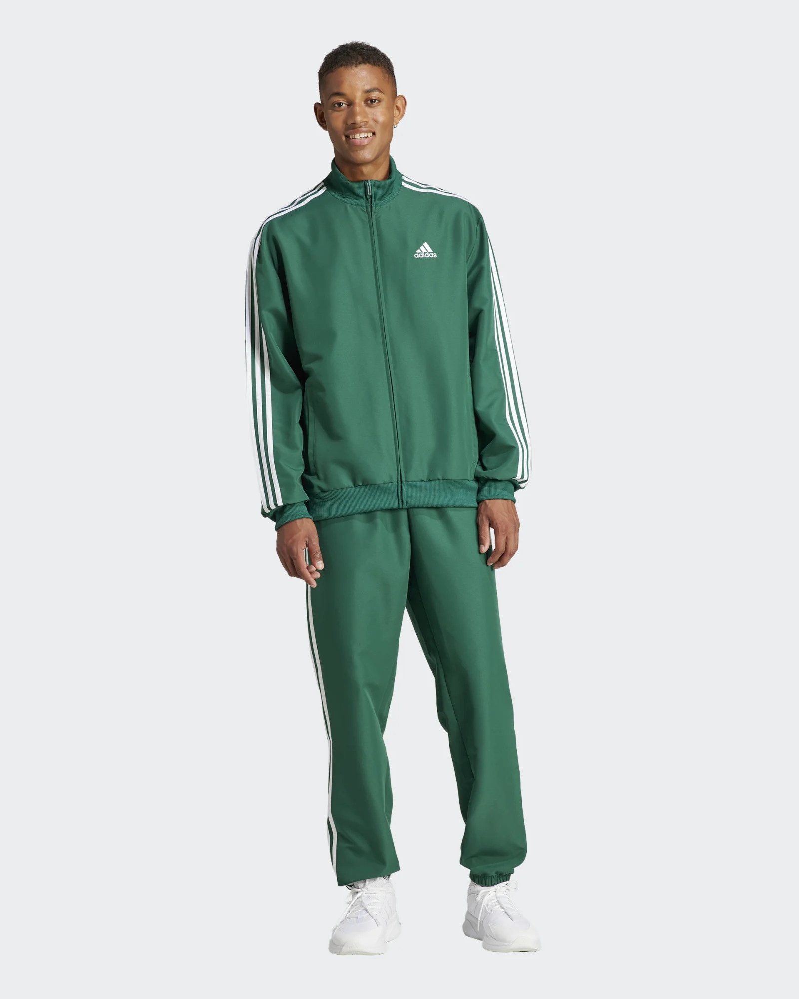  Tuta Intera Completa UOMO Adidas 3-Stripes Woven Verde