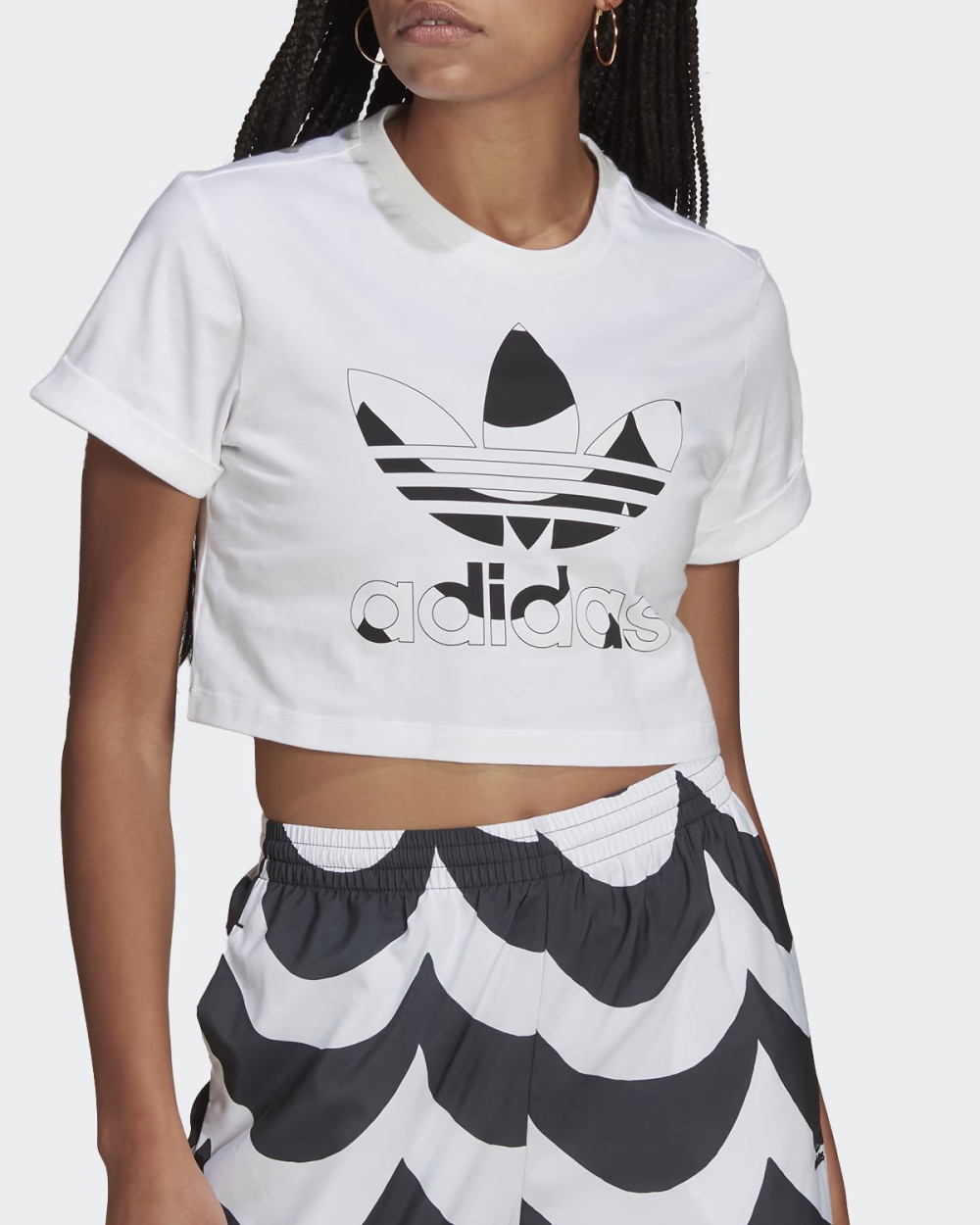  T-shirt maglia DONNA Adidas Originals Trefoil Marimekko Infill Cropped