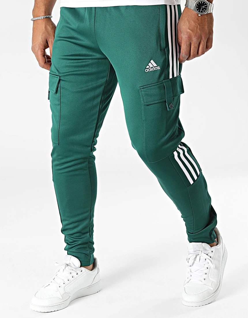  Pantaloni tuta Pants UOMO Adidas Tiro Cargo Verde con TASCHE a ZIP