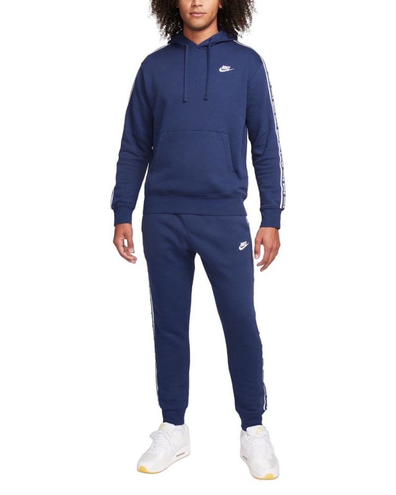 Tuta Intera Completa UOMO Nike Club Fleece HD Blu con tasche Cotone Felpato