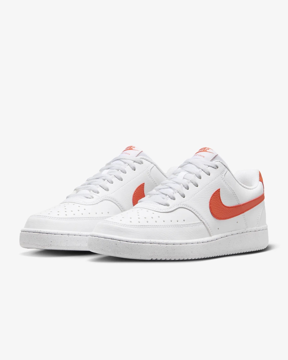  Scarpe Sneakers UOMO Nike Court Vision Low Next Nature Bianco arancione