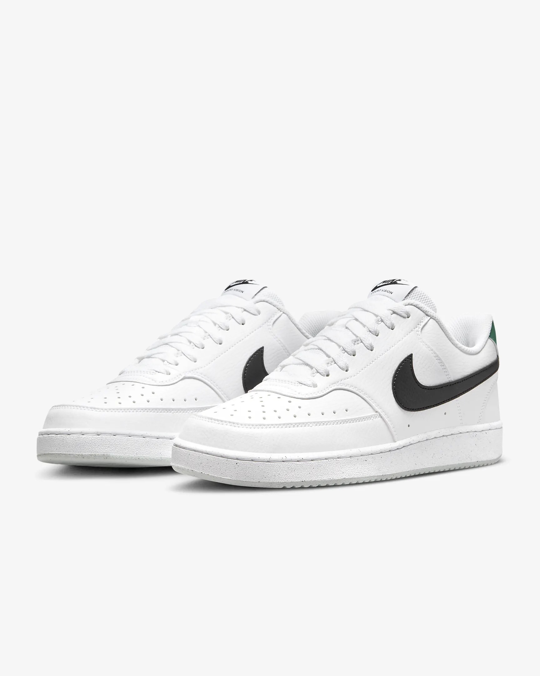  Scarpe Sneakers UOMO Nike Court Vision Low Next Nature Bianco Verde Nero Pelle
