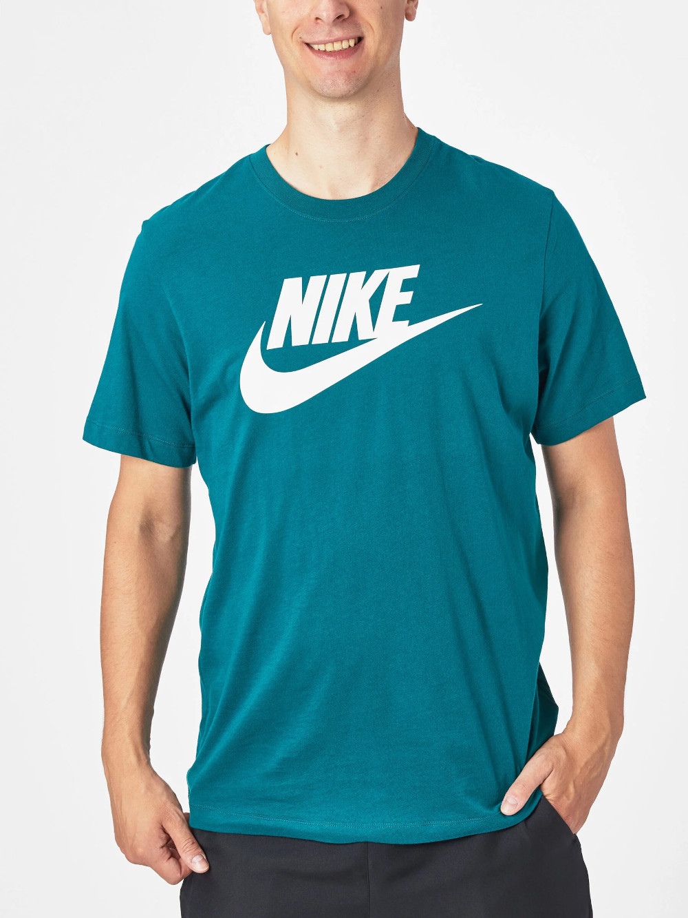  T-shirt maglia maglietta UOMO Nike Verde petrolio NSW TEE ICON FUTURA Cotone