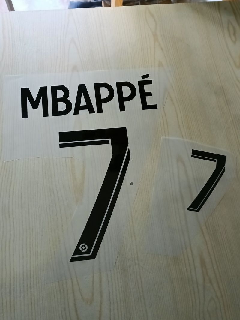  PSG Kit Personalizzazione Nameset x maglia pantaloncini MBAPPE 7 Ligue 1 Away