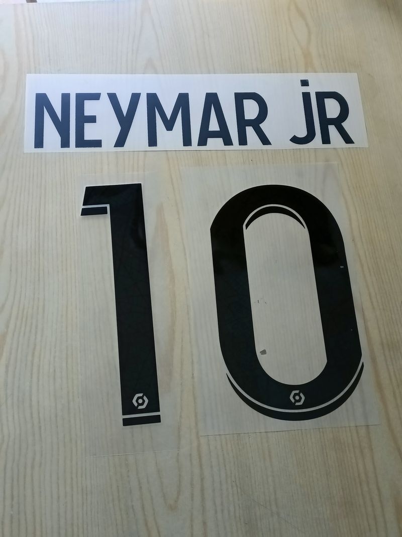  PSG Kit Personalizzazione Nameset x maglia pantaloncini NEYMAR JR 10 Away