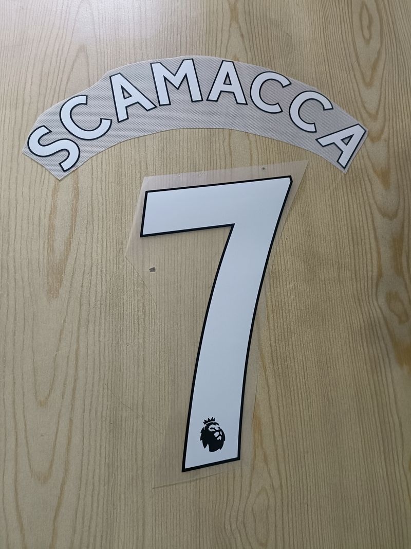  West Ham Kit Personalizzazione Nameset x maglia calcio Scamacca 7 2022 23 Home
