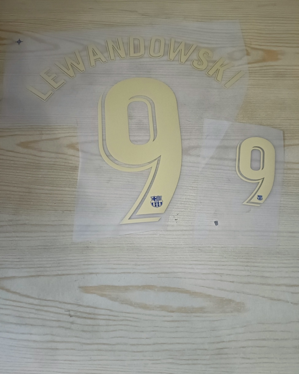  Barcellona Kit Personalizzazione Nameset x maglia Lewandowski 9 Junior La Liga