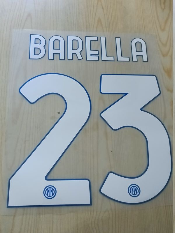  Inter fc Kit Personalizzazione Nameset x maglia BARELLA 23 Seire A 2021 22 Home