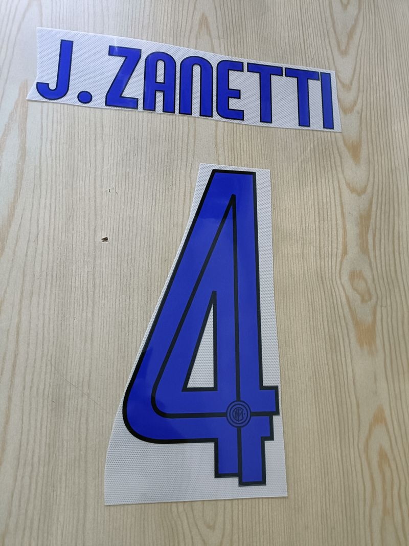  Inter fc Kit Personalizzazione x maglia calcio J. Zanetti 4 Seire A Away